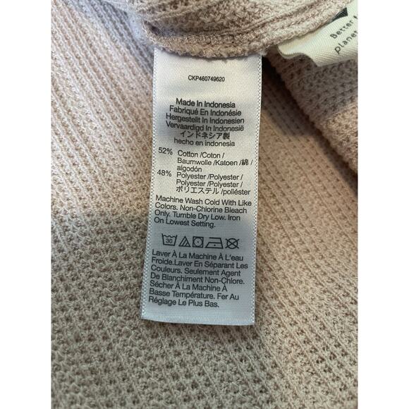 Madewell Size 4X Blush Pink Textured Cotton Blend Top Tie Keyhole - Picture 4 of 6